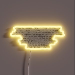 1 Corinthians 13 4 8 RGB Neon Sign