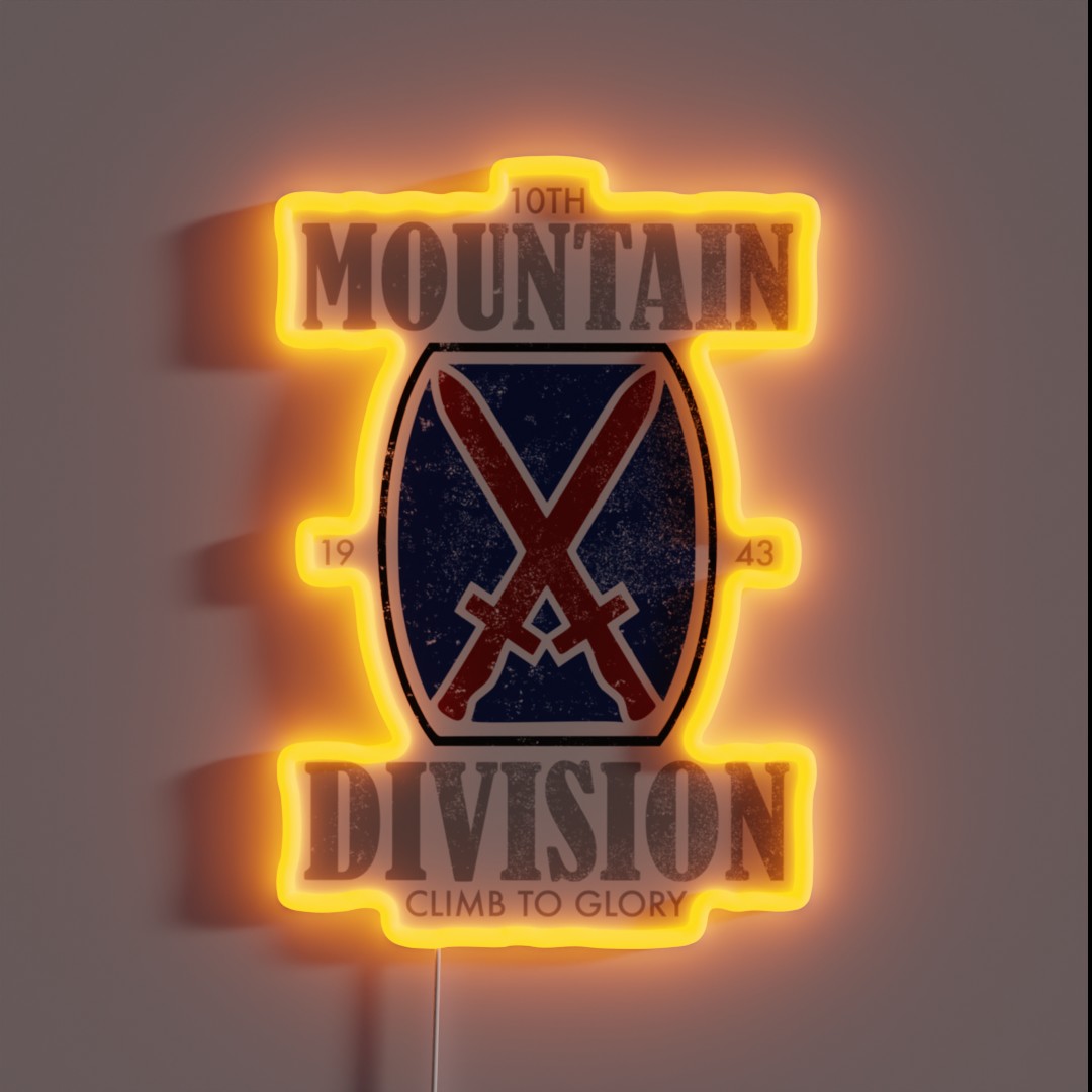 10th Mountain Division Distressed RGB Neon Sign 10th Mountain Division Distressed RGB Neon Sign