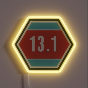 13 1 Half Marathon Geometric Design RGB Neon Sign