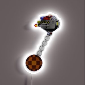 16 Bit Eggman Dr Robotnik Wrecking Ball RGB Neon Sign