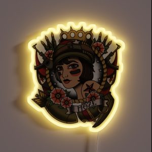 1920 S Tattoo Style Moze Portrait RGB Neon Sign