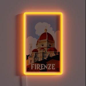1930 Florence Italy Travel Poster RGB Neon Sign