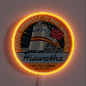 1935 Hiawatha Railroad Train RGB Neon Sign