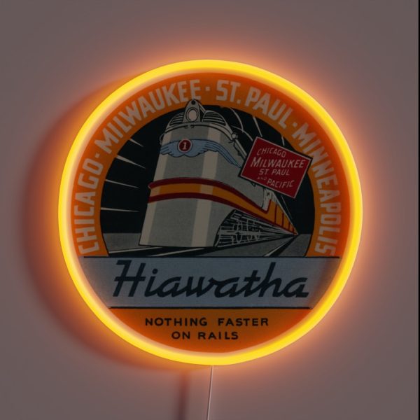 1935 Hiawatha Railroad Train RGB Neon Sign