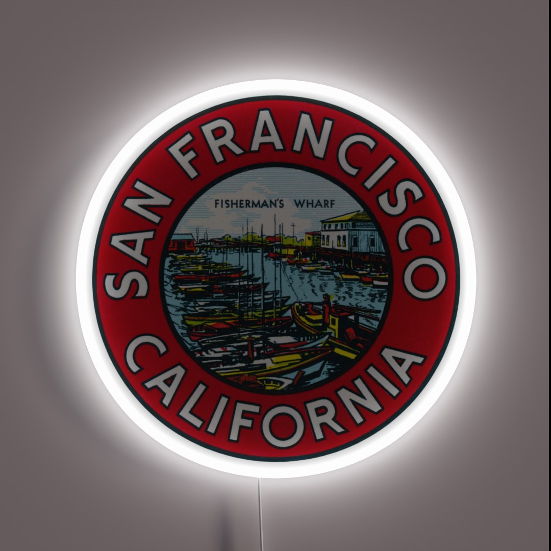 1940 S Fisherman S Wharf San Francisco RGB Neon Sign 1940 S Fisherman S Wharf San Francisco RGB Neon Sign