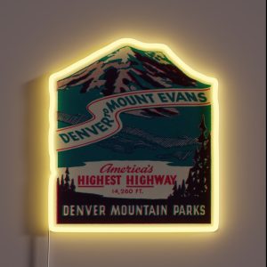 1940 S Mount Evans Road Colorado RGB Neon Sign 1940 S Mount Evans Road Colorado RGB Neon Sign
