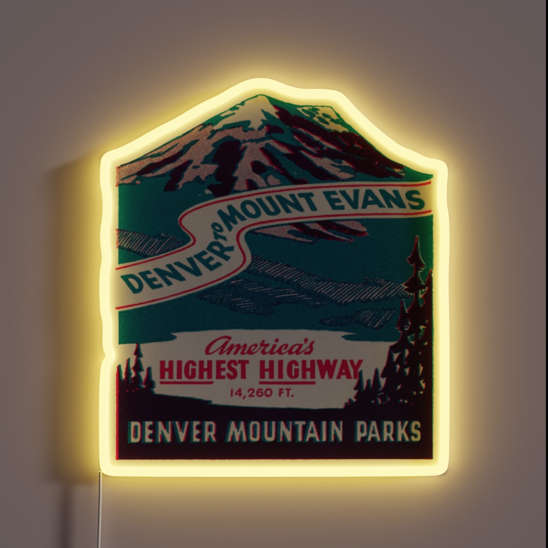 1940 S Mount Evans Road Colorado RGB Neon Sign 1940 S Mount Evans Road Colorado RGB Neon Sign