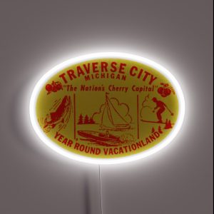 1940 S Traverse City Michigan RGB Neon Sign 1940 S Traverse City Michigan RGB Neon Sign