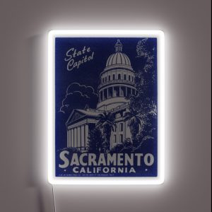 1940 Sacramento California Blue RGB Neon Sign