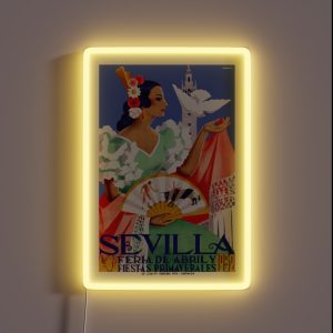 1952 Seville Spain April Fair Poster RGB Neon Sign