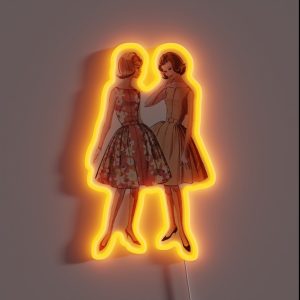 1960s Vintage Fashion Pattern Babes RGB Neon Sign