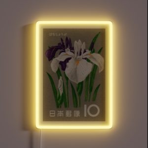 1961 Japan Iris Postage Stamp RGB Neon Sign