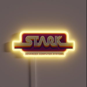 1980s Stark Technologies Computer Graphics RGB Neon Sign