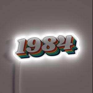 1984 Retro Label 1984 Vintage Birthday RGB Neon Sign