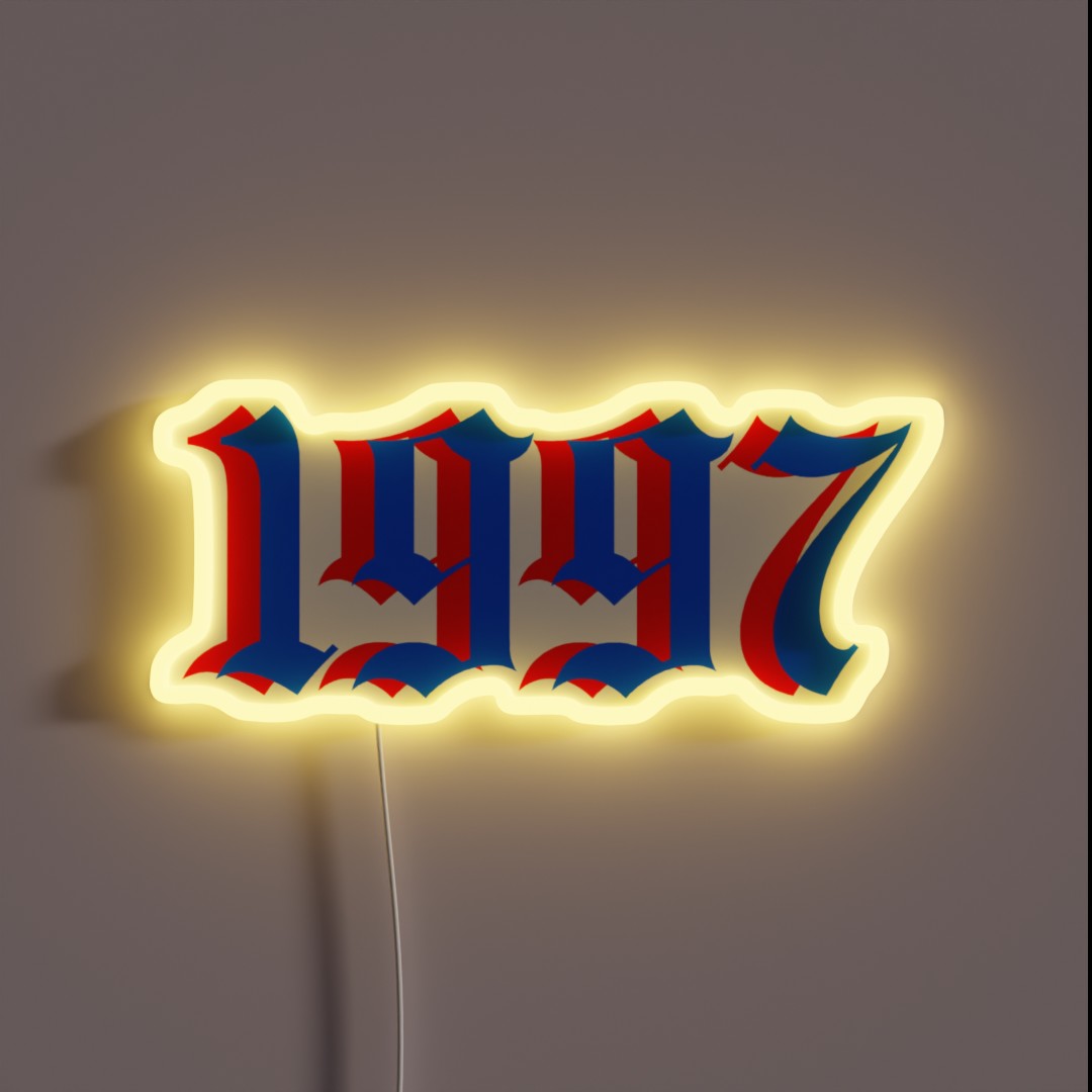 1997 Birth Year Old English Font RGB Neon Sign 1997 Birth Year Old English Font RGB Neon Sign
