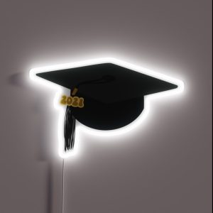 2021 Black Graduation Cap RGB Neon Sign
