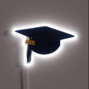 2021 Navy Graduation Cap RGB Neon Sign