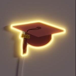 2021 Pink Graduation Cap RGB Neon Sign