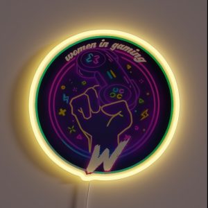 2021 Women In Gaming Logo Baja Blast RGB Neon Sign