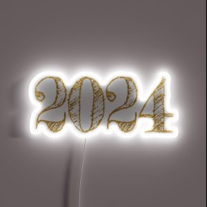 2024 Year Retro Gold RGB Neon Sign