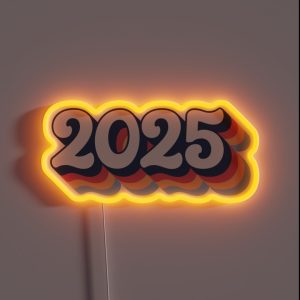 2025 Happy New Year Retro Rainbow Vintage RGB Neon Sign 2025 Happy New Year Retro Rainbow Vintage RGB Neon Sign