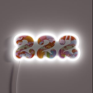 222 Angel Numbers Groovy RGB Neon Sign 222 Angel Numbers Groovy RGB Neon Sign