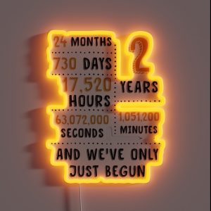 2nd Wedding Anniversary Gift Collection Tees And Gadget Cases RGB Neon Sign