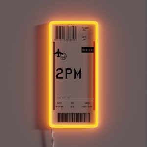 2PM Boarding Pass RGB Neon Sign