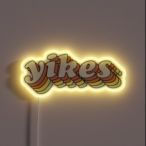 3D Retro Yikes RGB Neon Sign