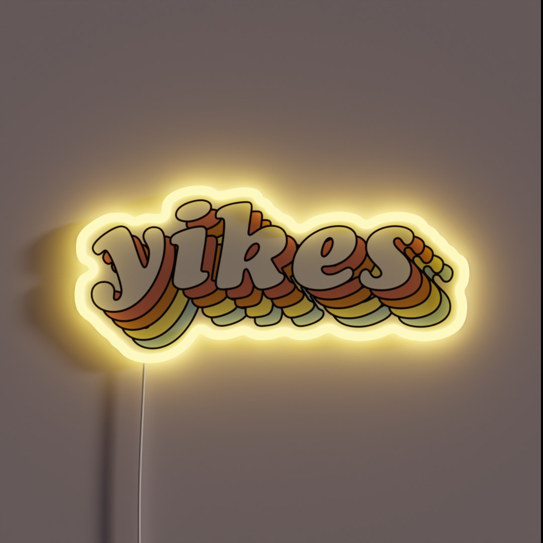 3D Retro Yikes RGB Neon Sign 3D Retro Yikes RGB Neon Sign