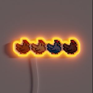 4 Chickens Stardew Valley RGB Neon Sign