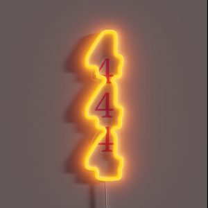444 Stacked Pink RGB Neon Sign