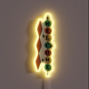 50s Atomic Welcome Sign RGB Neon Sign
