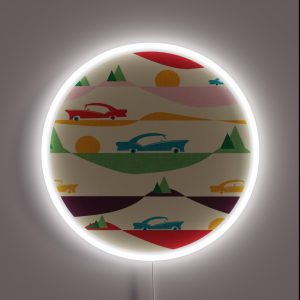 50s Retro Road Trip Beige Midcenturymodern RGB Neon Sign 50s Retro Road Trip Beige Midcenturymodern RGB Neon Sign