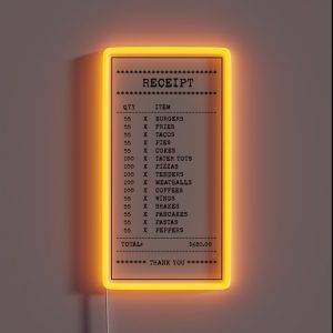 55 Burgers Receipt RGB Neon Sign