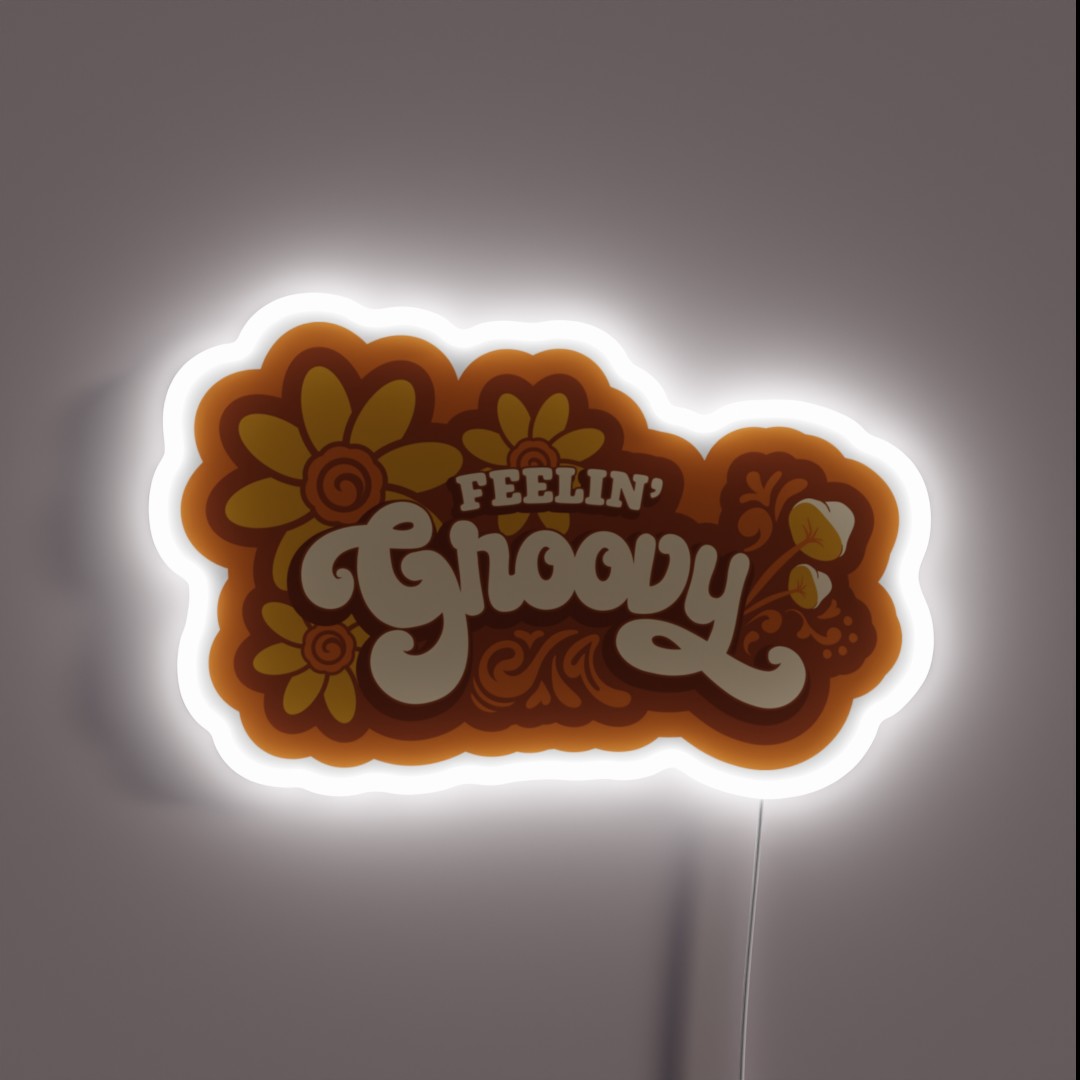 70s Retro Groovy Floral Garden RGB Neon Sign 70s Retro Groovy Floral Garden RGB Neon Sign