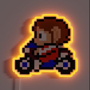 8 Bit Bike Boy RGB Neon Sign
