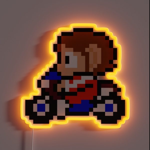 8 Bit Bike Boy RGB Neon Sign