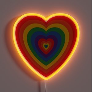 80 S Rainbow Heart RGB Neon Sign
