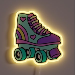 80 S Retro Girls Roller Skate For Roller Skating Lovers RGB Neon Sign 80 S Retro Girls Roller Skate For Roller Skating Lovers RGB Neon Sign