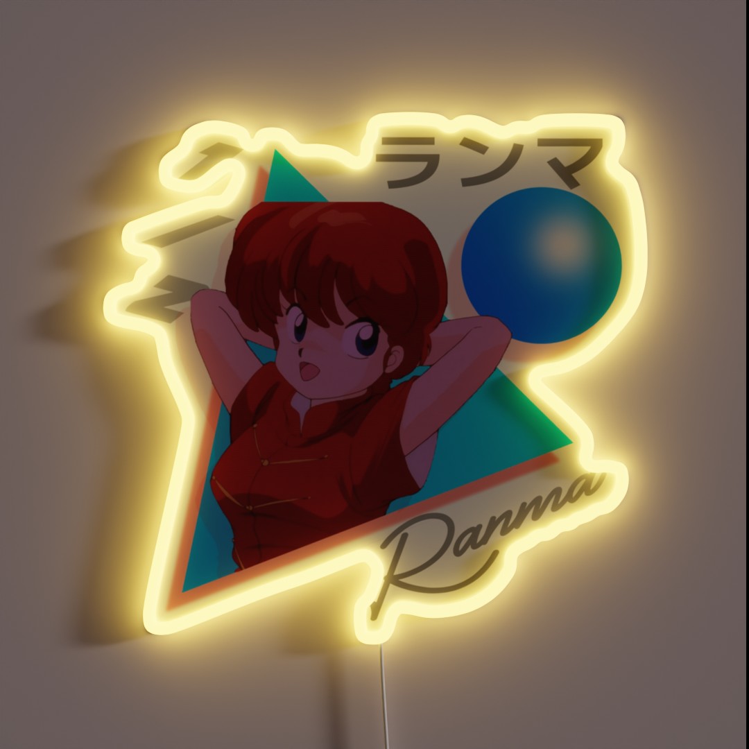80s Ranma 1 2 Retrowave RGB Neon Sign 80s Ranma 1 2 Retrowave RGB Neon Sign