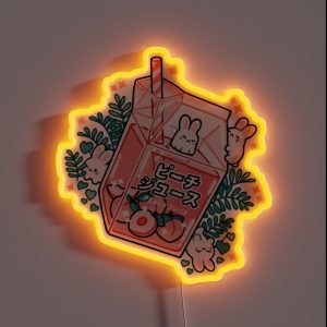 90s Japanese Kawaii Peach Milk Juice Aesthetic RGB Neon Sign 90s Japanese Kawaii Peach Milk Juice Aesthetic RGB Neon Sign