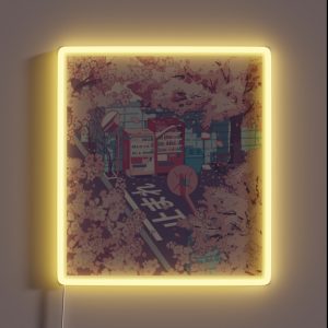A Beautiful Aesthetic Tokyo Street And The Pink Sakura Tree Blossom Pastel Version RGB Neon Sign A Beautiful Aesthetic Tokyo Street And The Pink Sakura Tree Blossom Pastel Version RGB Neon Sign