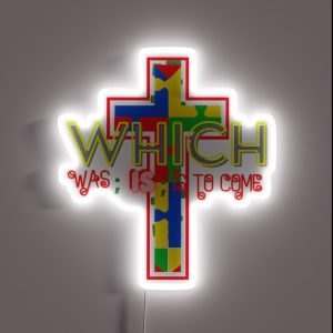 A Colorful Cross RGB Neon Sign