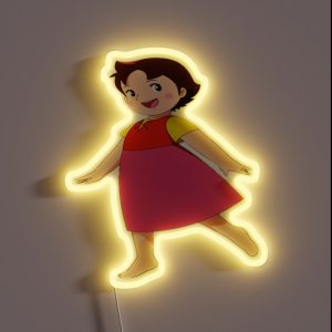 A Cute Little Anime Drawn Girl RGB Neon Sign A Cute Little Anime Drawn Girl RGB Neon Sign