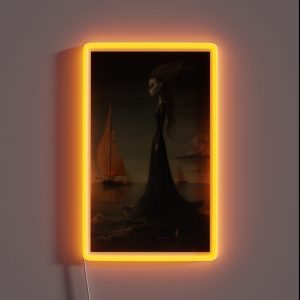 A Dark And Mysterious Mermaid Taking Inventory Of The Ocean Poster With Matte Finish Many Different Sizes Mermaidcore Hybridcore RGB Neon Sign