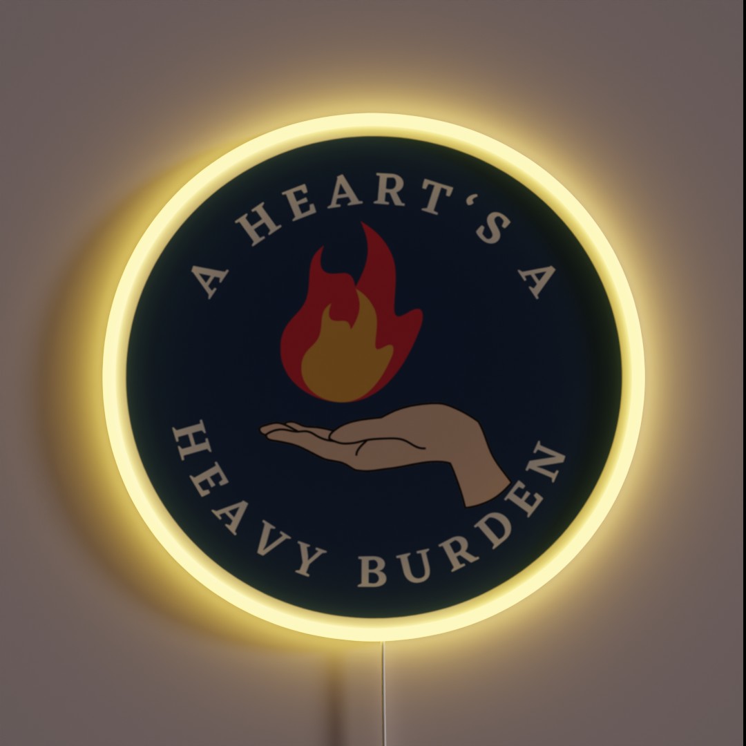 A Heart S A Heavy Burden Howls Moving Castle RGB Neon Sign A Heart S A Heavy Burden Howls Moving Castle RGB Neon Sign