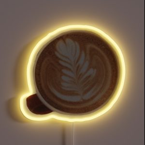A Latte Cups RGB Neon Sign