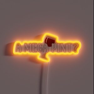 A Mega Pint Red BG RGB Neon Sign
