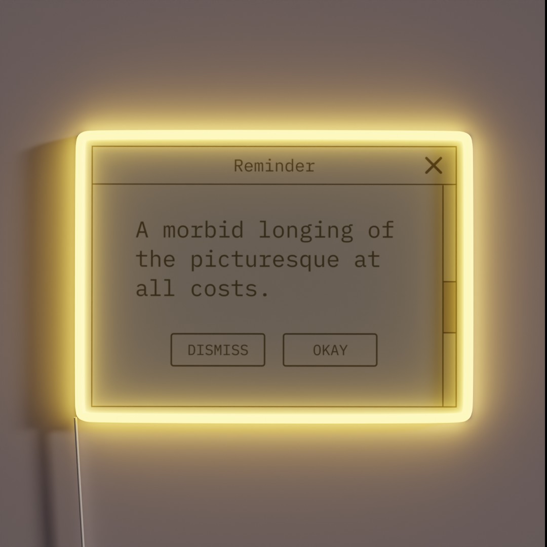 A Morbid Longing For The Picturesque At All RGB Neon Sign A Morbid Longing For The Picturesque At All RGB Neon Sign